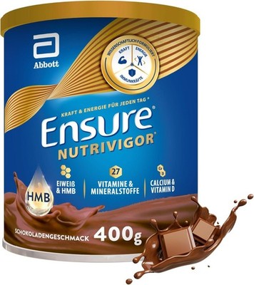 Ensure NutriVigor Schoko 400g Nahrungsergänzungsshake Proteine, 27 Vitamine & Mi