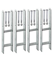 4x Pfostenanker H-Anker 101 mm f&uuml;r Pfosten 10x10cm Carport 5mm + Befestigungsset