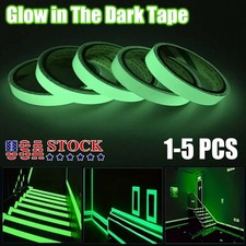 5x Glow in The Dark Tape Luminous Photoluminescent Emergency Roll Safety Egress