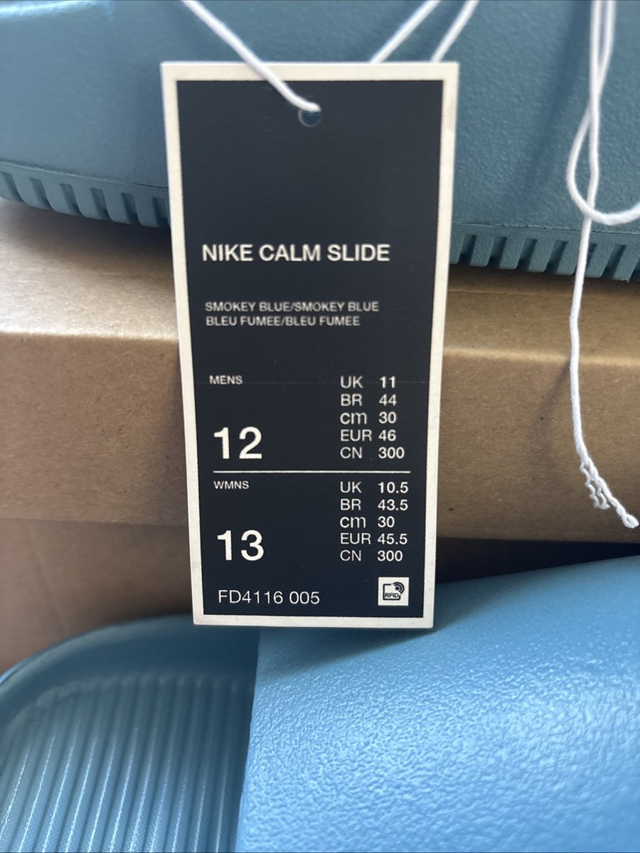 Nike Calm Slides Mens Sz 12 Smokey Blue Slip On Sandals Flip  display picture 2