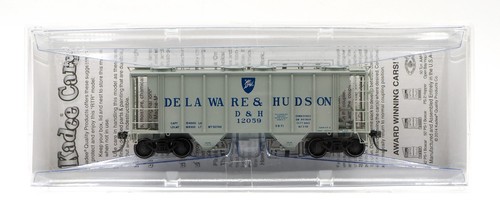 Tolva cubierta de 2 bahías Kadee Cars HO Delaware & Hudson PS-2 DH #12059 | Zustand: New