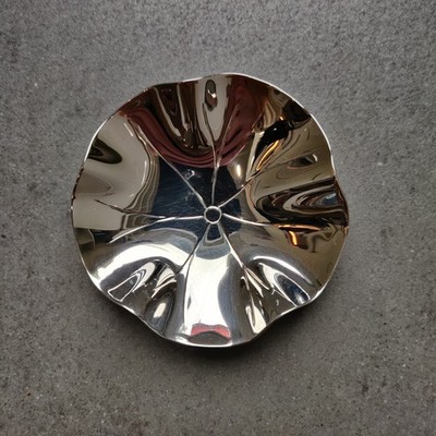 Michael Aram Polished Steel Lotus Small 3.5'' Dish Tray Bowl