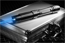 LMX6BL Adjustable Focus Blue Laser Pointer 450nm Visible Beam Light Charger+Case