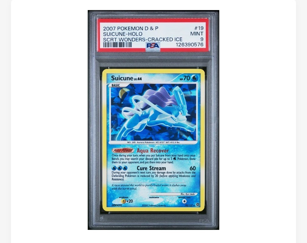 2007 Pokemon Diamond & Pearl Secret Wonders Cracked Ice #19 Suicune-Holo PSA 9