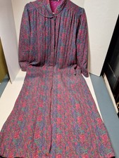 Vintage Miss Elaine Robe, Quilted, Polyester Blend, Snap, Paisley, Long, Med