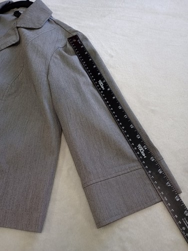 Chaqueta Studio 1940 Mujer XL Gris Negro Botón Manga Corta Columpio Campana Retro Años 40 - Imagen 10 de 15