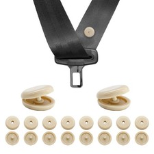 10 Sets Seat Belt Button Stop, Snap-on Safety Belt Stopper Kit Prevent Buckle...