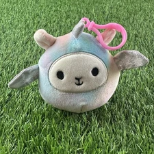 Kellytoy Squishmallows 3.5 inch Lucy May The Unicorn Llama Pegasus Clip On NWOT