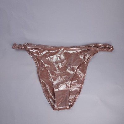 SKIMS Swim Bikini Bottom Metallic Cinnamon Pink Women PLUS Sz 4X NWT Beach Pool
