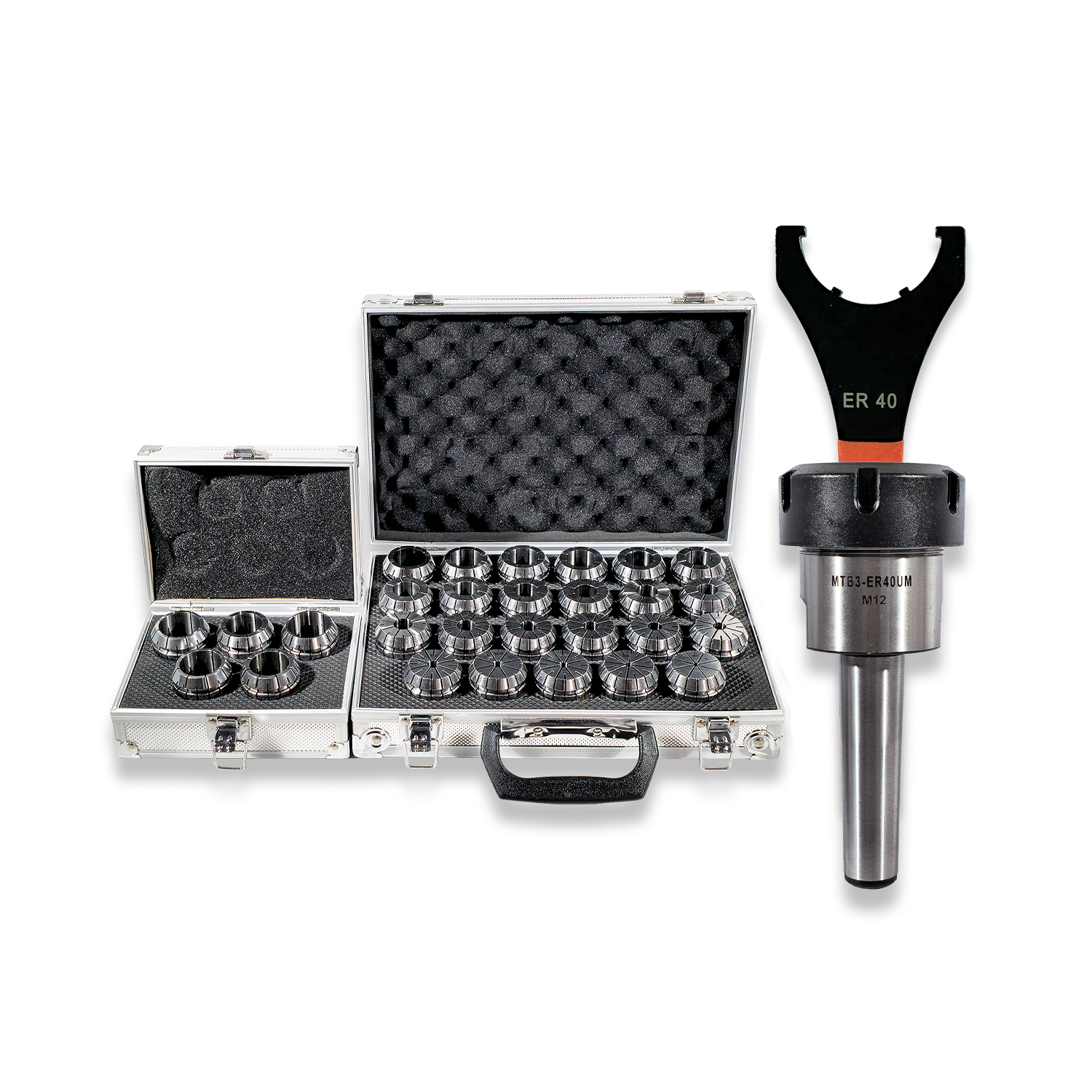 3MT ER40 COLLET SET LARGER RANGE COLLETS (3-30MM) CHUCK AND SPANNER BY RDGTOOLS