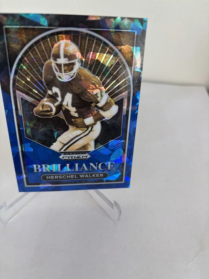 2023 Panini Prizm Draft Picks #BR-14 Herschel Walker Brilliance Blue Ice #/99 - Image 4 of 4