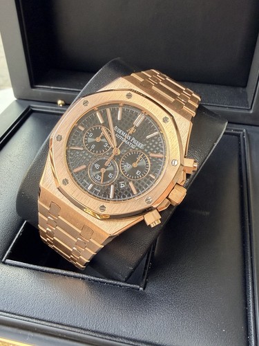 Audemars Piguet Royal Oak Chrono 18k Rose Gold 2016 Complete 53.5k On Collection