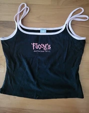 Foxy's British Virgin Islands Black and Pink Cropped Sleeveless Tank Top S M
