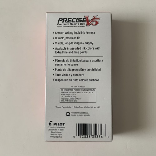 Box of 11 Pilot Precise V5 Rollerball Pen 35336 Extra Fine 0.5mm Red Ink - Picture 2 of 4