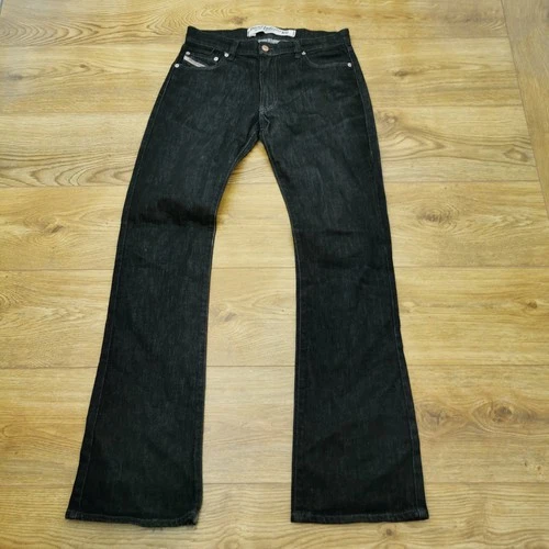 Diesel Fanker Jeans Mens W29 L32 Black Regular Fit Bootcut Flare Vintage Italy