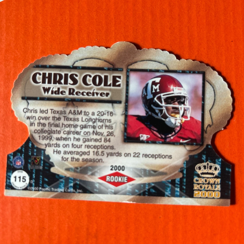 2000 Crown Royale Rookie Autographs #115 Chris Cole Auto RC Rookie - Image 2 of 3