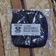 2 Layer Reusable Non-medical Face Mask 2 Pack Black