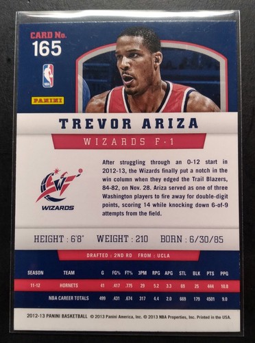 2012-13 Panini Silver Knight #165 Trevor Ariza Washington Wizards SP - Bild 2 von 2
