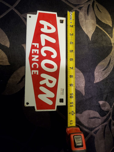 Vintage Alcorn Fence Porcelain Sign alcorn fence sign advertising sign - Bild 3 von 5