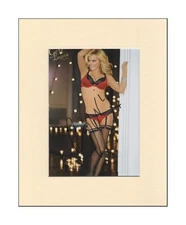 Geri Halliwell Spice Girls Black Stockings Orig Signed Autograph Photo Mount COA