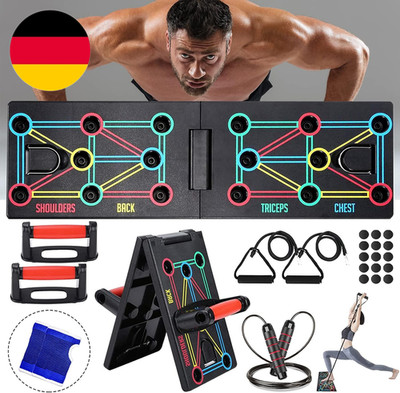 Push up Board Fitnessgeräte, 12-In-1-Faltbares Multifunktions Tragbar Liegestütz