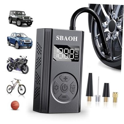 Tire Inflator Portable Air Compressor, 5000 mAh Power Bank for Car Tires 150 