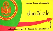 Ham Radio QSL Card DM3ICK Ilmenau GDR Bramke GST Society Sport & Tech 1960