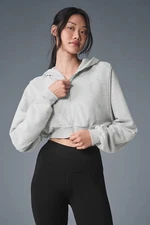 New AIo Yoga Women’s Sweet Escape Zip Up Hoodie Athletic Heather Grey Size S M L