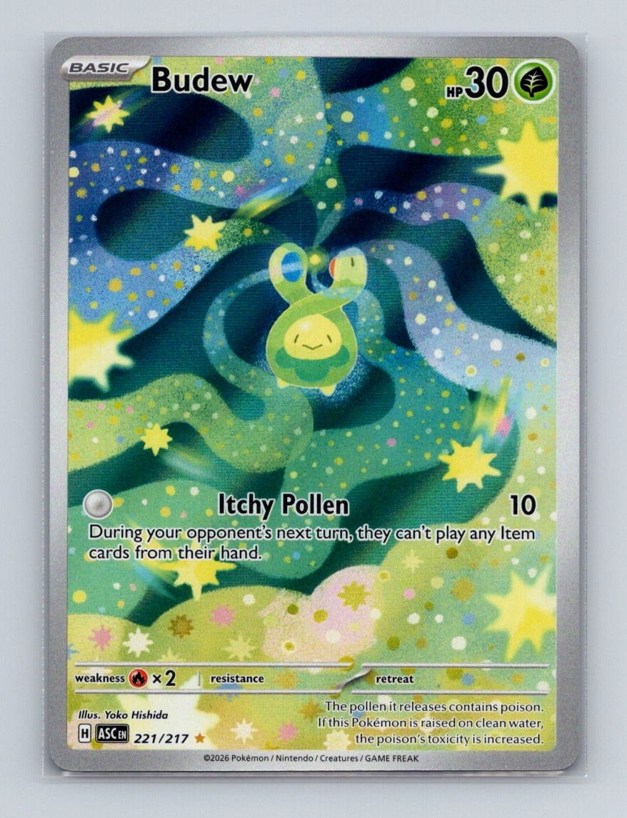 Budew 221 2026 Pokemon Ascended Heroes Illustration Rare Card NM+ (a)