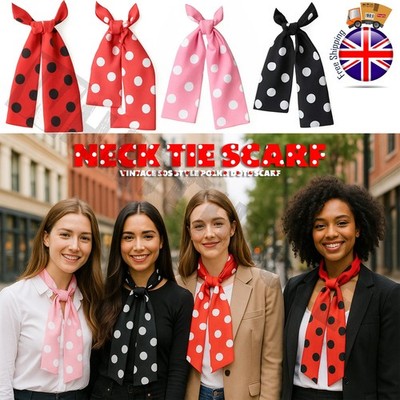 Casual 50s Scarves Ladies Girls Retro Polka Dot Rockabilly Neck