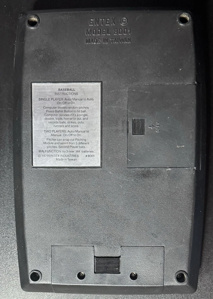 Béisbol electrónico Entex 1979 - Juego portátil: modelo 8001 - probado y funciona Foto 4 de 4