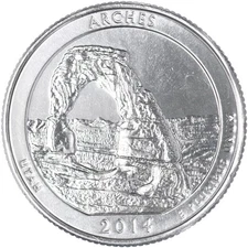 2014 D Parks Quarter ATB Arches National Park Gem BU CN-Clad See Pics Y784