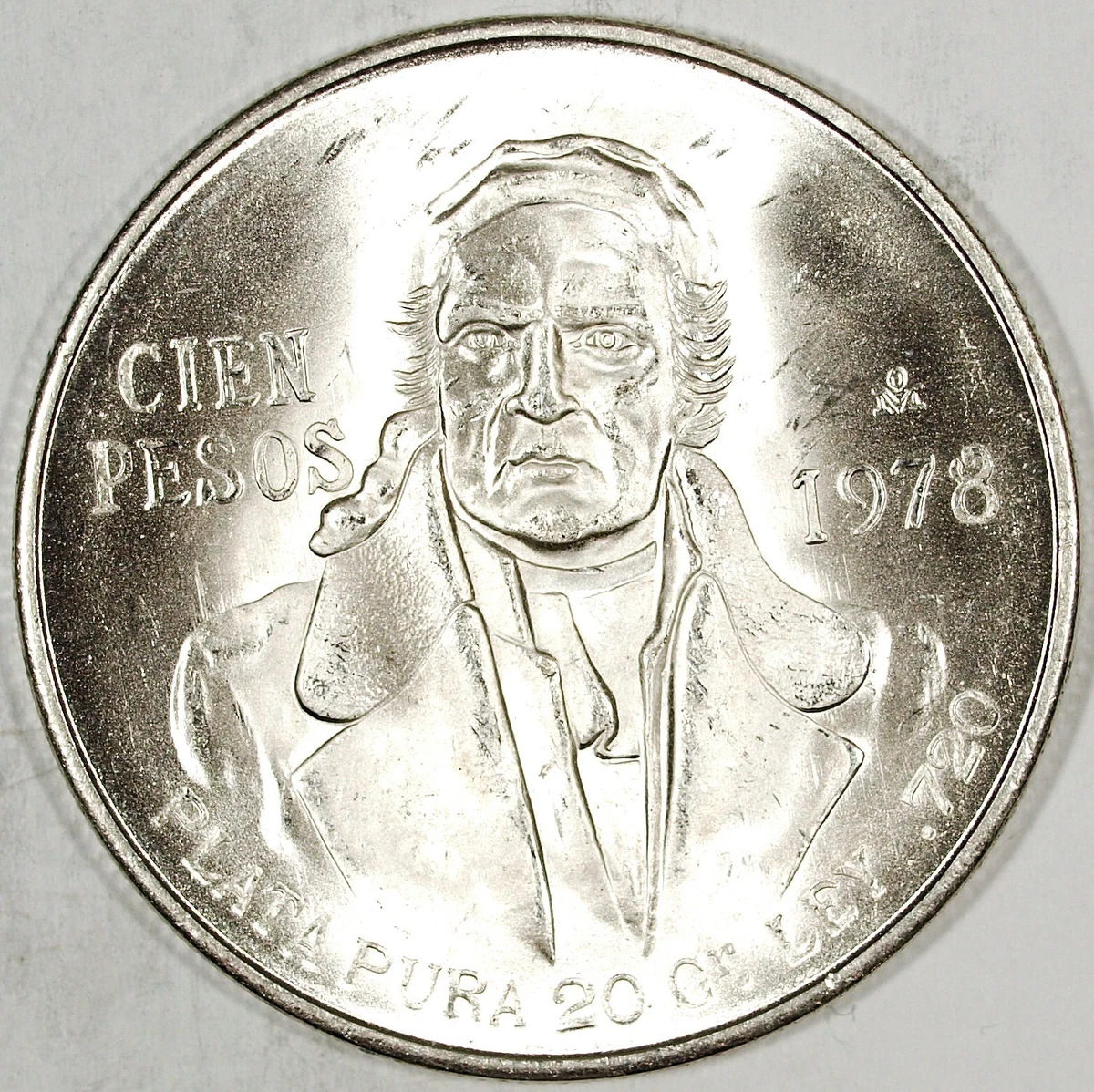 Uncirculated 1978 100 Pesos Denomination Mexican Coins (1905-Now