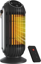 Space Heater 1500W with Remote, Portable Mini Heater with Carry Handle, 7H Timer