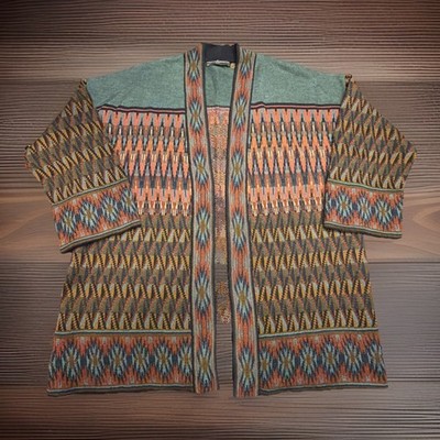 Peruvian Connection Dauphine Kimono  Cardigan Pima Cotton -Alpaca-Wool Size XL