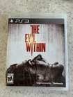 THE EVIL WITHIN PLAYSTATION 3 THREE GAME PLAY STATION PS3 SONY NES HQ