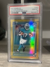 Panini 2021 Donruss Rated Rookie Jaylen Waddle Dolphins Press Proof PSA 10