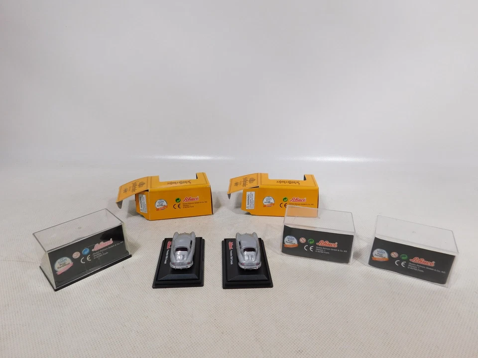 Schuco 1:72 ? 3X Pkw Porsche 356 Coupé Schöfferhofer Mint + Teil-Box #EI123-0,5 - Immagine 4 di 4