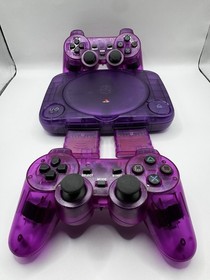 Sony Playstation 1 PS1 Slim Console Transparent Purple W/ Power & AV Cable