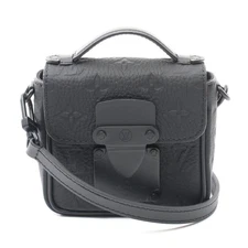 Louis Vuitton Monogram Leather Handbag Women Black One Size