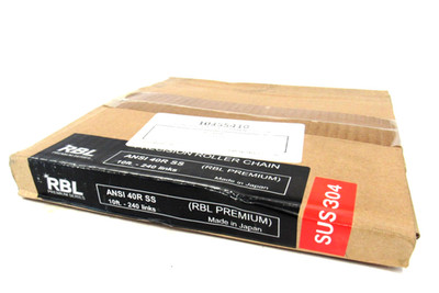 NEW RBL PREMIUM ANSI 40R SS ROLLER CHAIN 10' ANSI40RSS