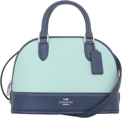 Coach] Sabrina Satchel Bag Colorblock CAM56 SVXUS Light Blue/Deep