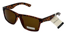 Perry Ellis Sunglass Tortoise Rectangle Plastic Wrap Brown Lens PE103 2