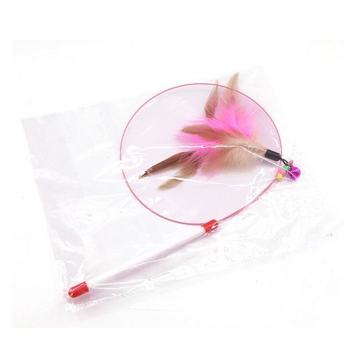 Funny Cat / Kitten Pet Teaser Feather Wire Chaser Pet Toy Wand Beads Play - Picture 5 of 8