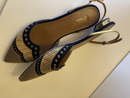 $795 NWoT Aquazzura Milanese Ballet Pointed Flats SzEU 30 Italy Women Sling Back - Picture 18 of 19