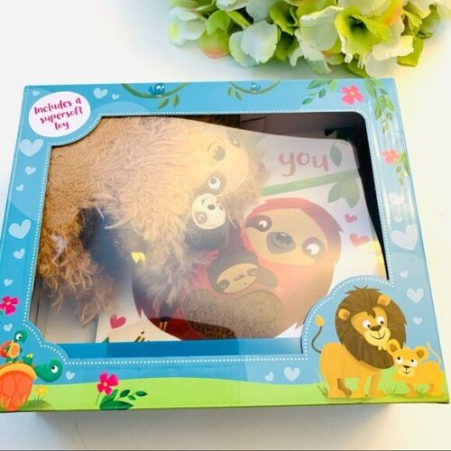 God loves you sloth book & toy toddler gift set new baby gift W Plush - Picture 1 of 6