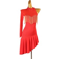 Latin Dance Dress Salsa Tango Cha cha Ballroom Rhinestone Competition Dress F837