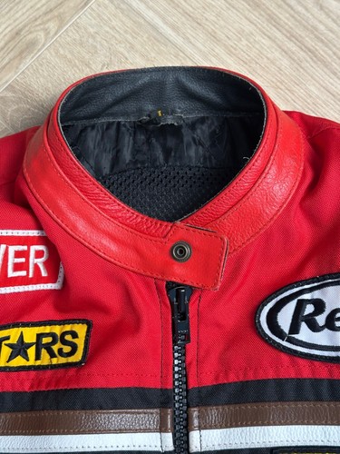 LUCKY STRIKE RACING Moto Leather Jacket Big Logo Size L - Picture 7 of 19