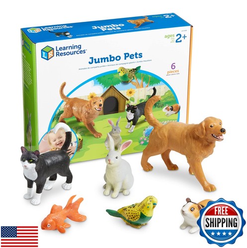 Learning Resources Jumbo Domestic Pets - 6 Pieces, Ages 2+ Preschool Pet Toys