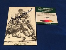 George Musso Auto Hall Of Fame Postcard SGC Authentic COA Bears